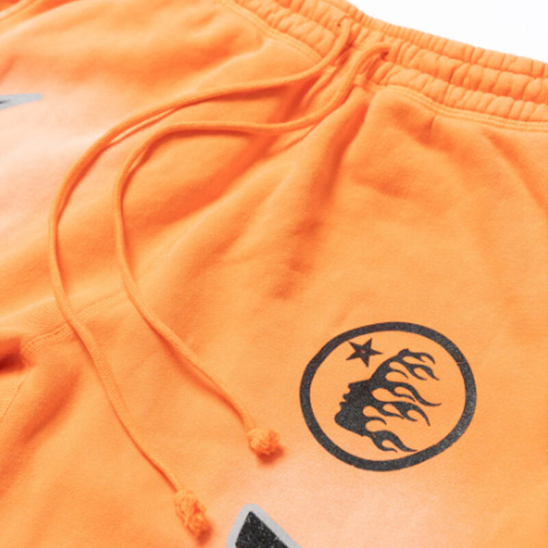 Fire Orange Hellstar Sweatpants (Closed Elastic Bottom)